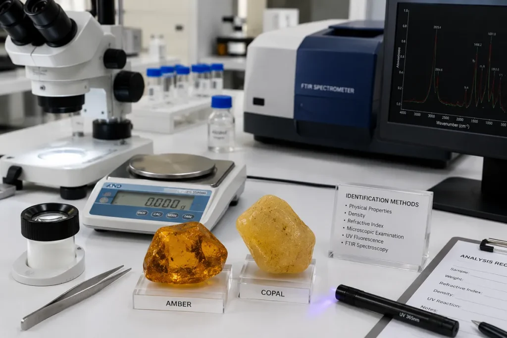 amber and copal identification gemological laboratory