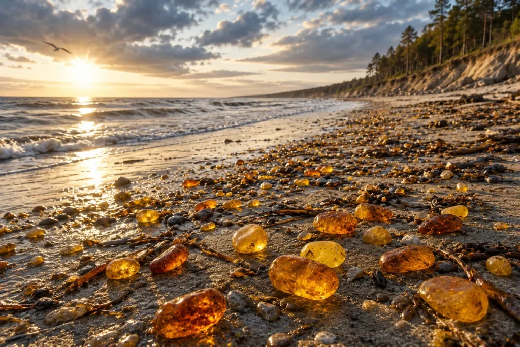 baltic sea amber beach
