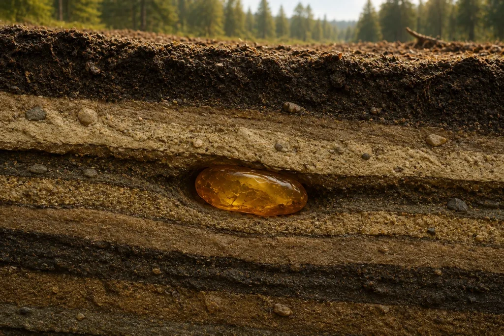 the resin becomes buried