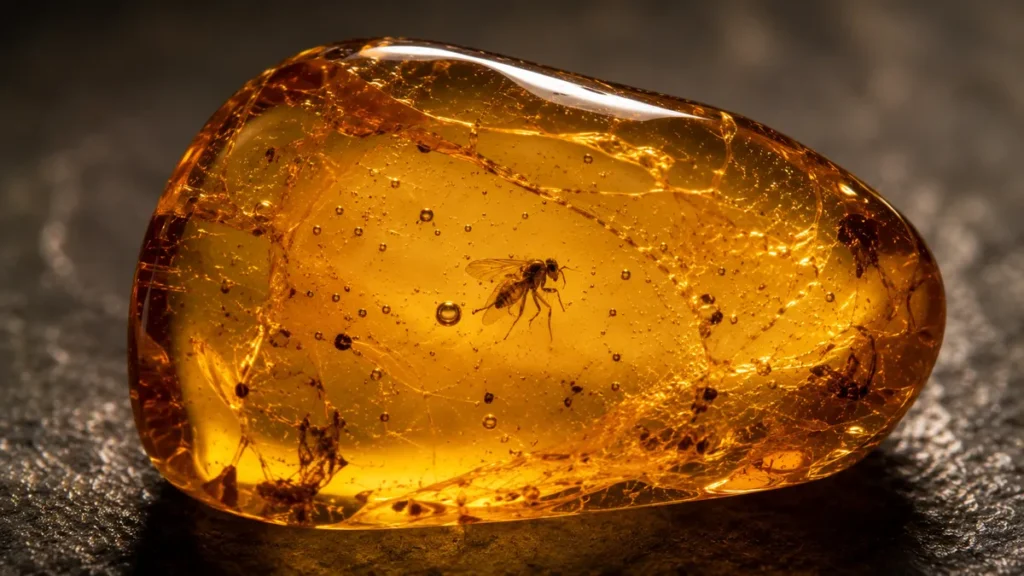 amber with a remarkable natural inclusion