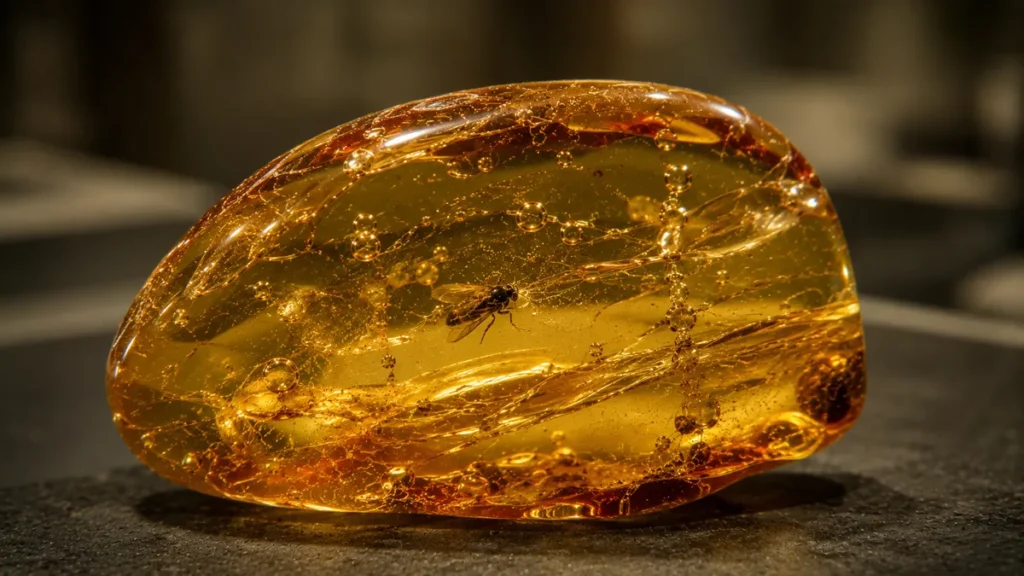an ancient insect preserved in amber