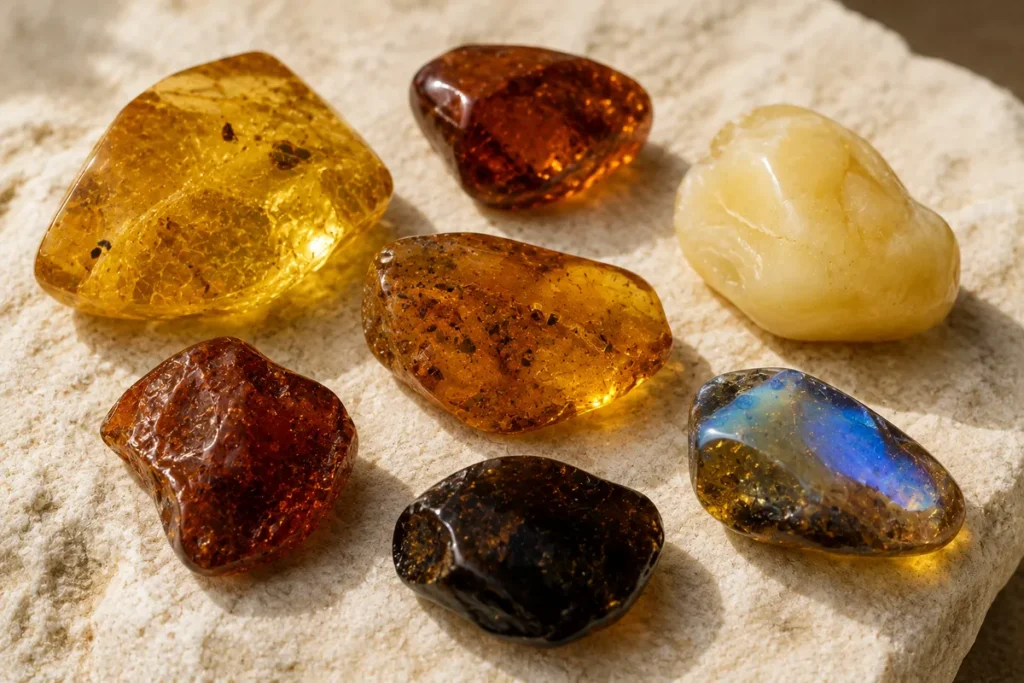 different types of natural amber