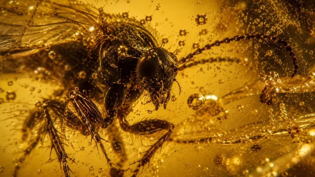fine anatomical details preserved in amber