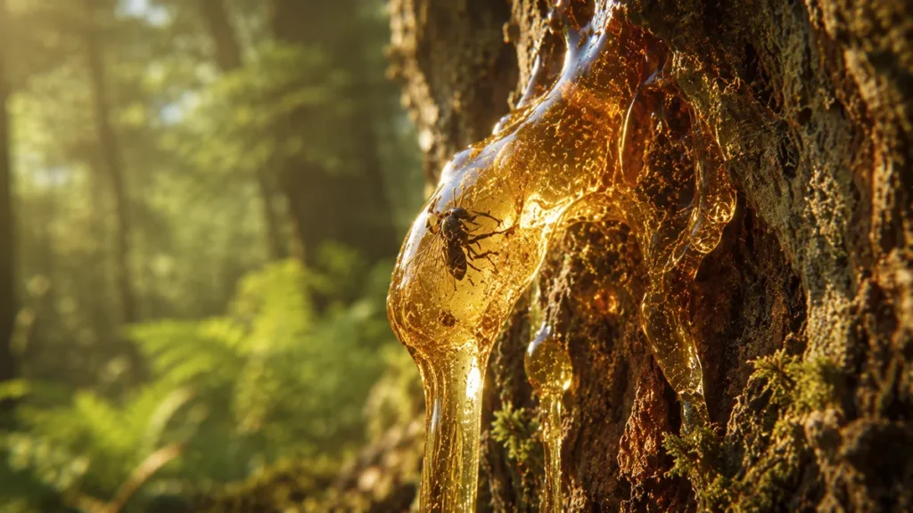 how insects become trapped in resin