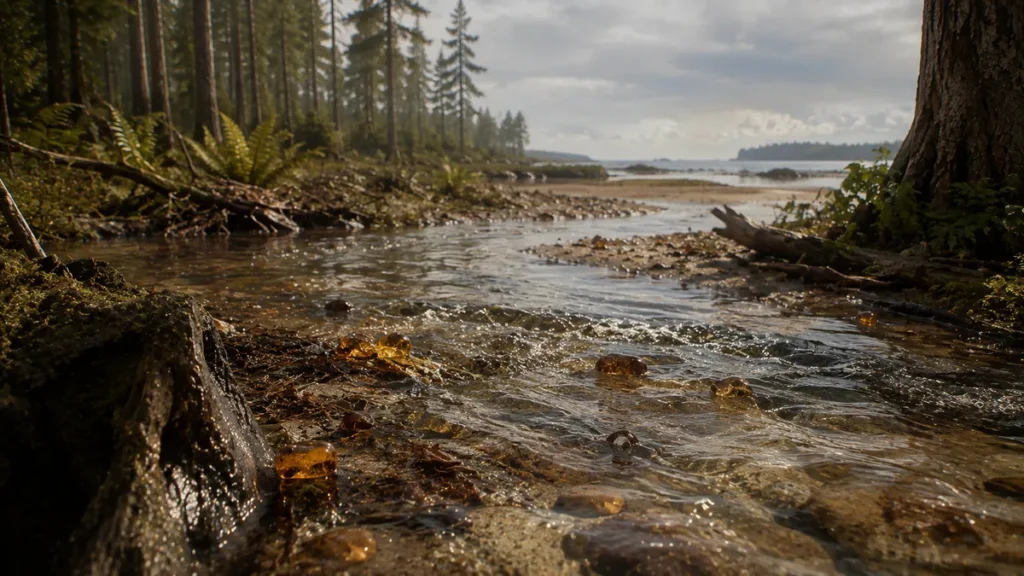 how resin reached ancient coastal basins