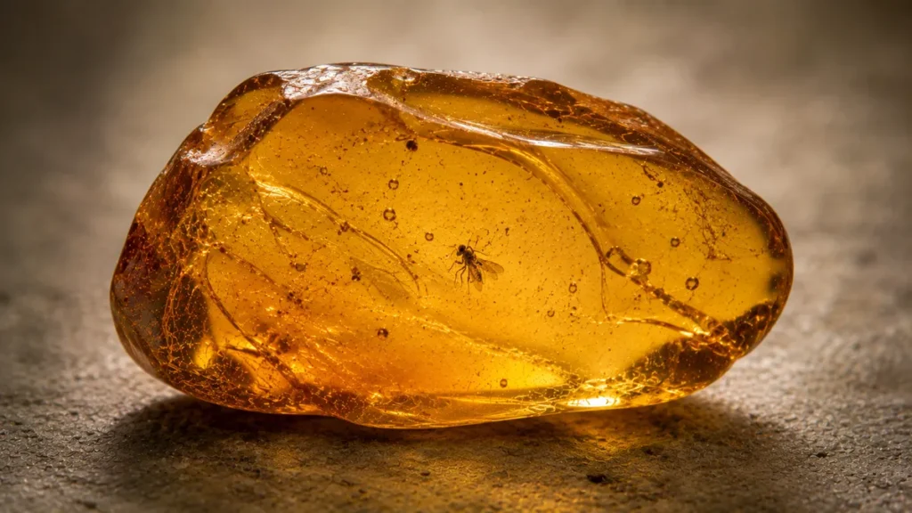 natural amber inclusion