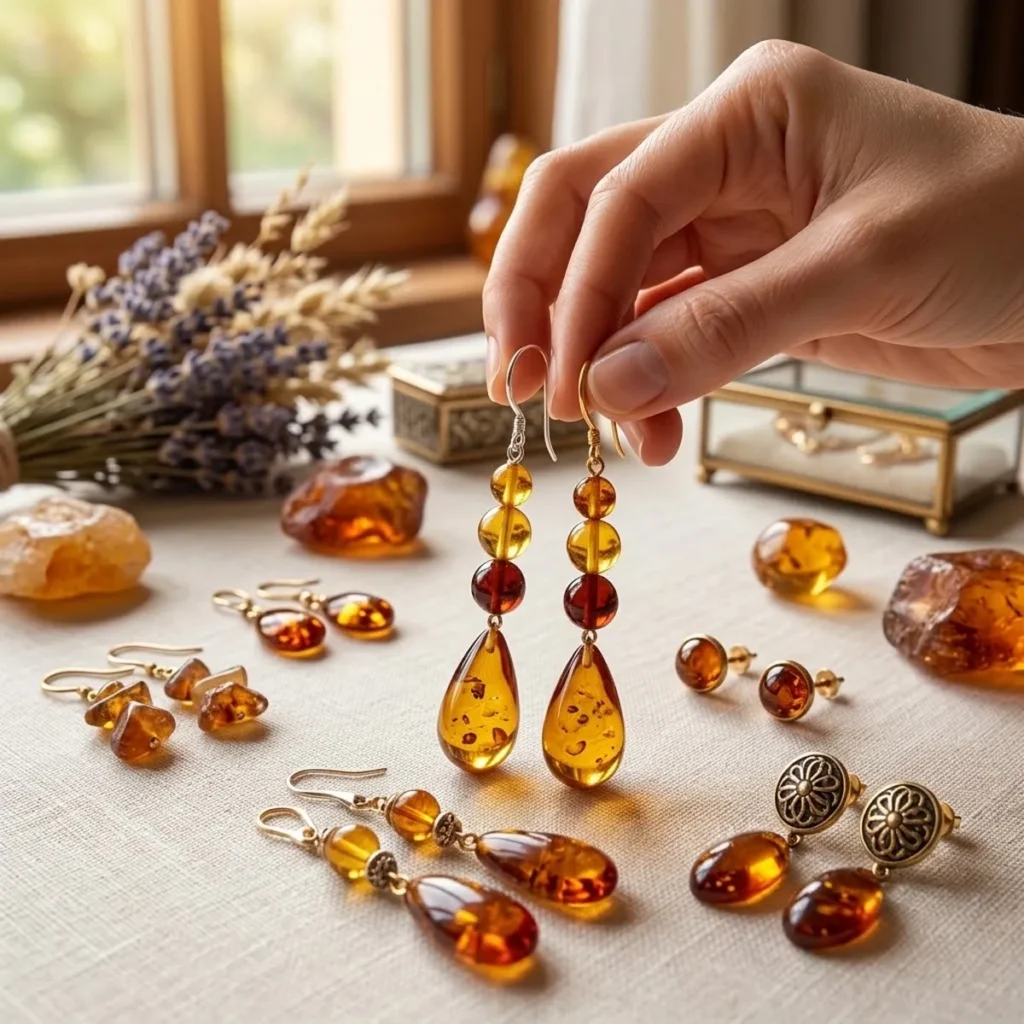amber earrings