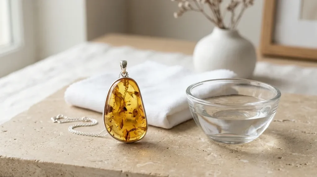 amber jewelry gentle cleaning