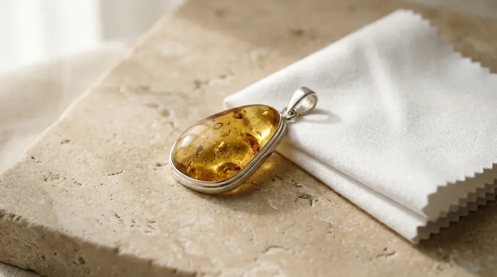 how to clean amber jewelry