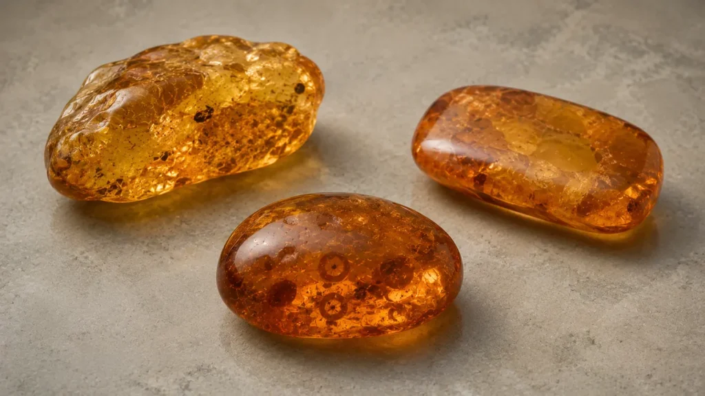 natural treated pressed amber comparison