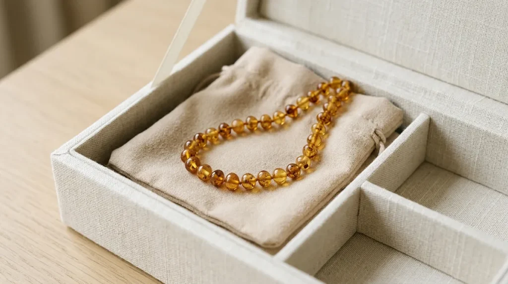 storing amber jewelry safely
